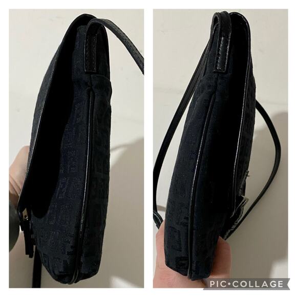 Fendi FF Zucca Logo Zucchino Monogram Canvas Shoulder Bag Purse Vintage Y2K 90's - Picture 12 of 16